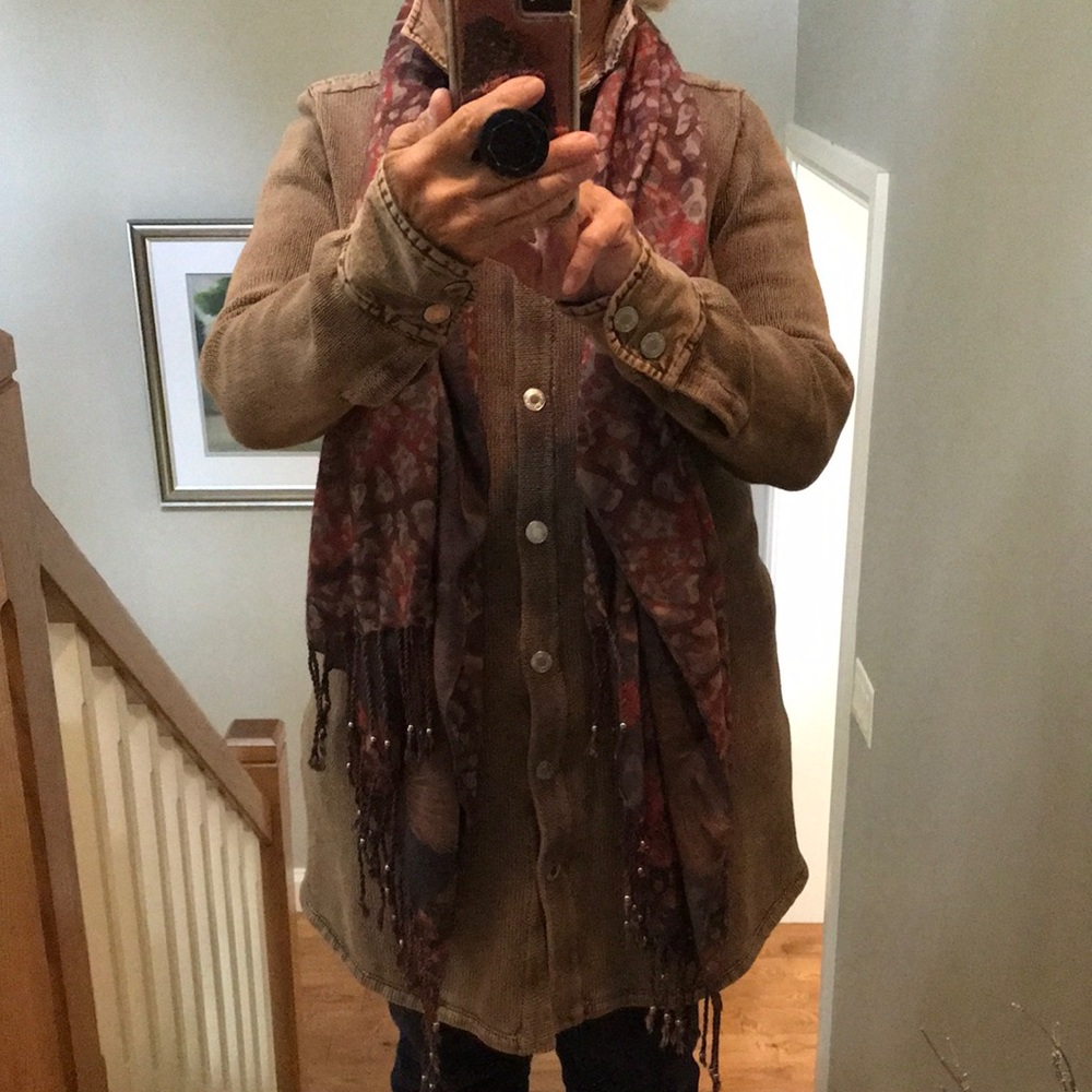 PBJ Blues Long Jacket with Matching Scarf.